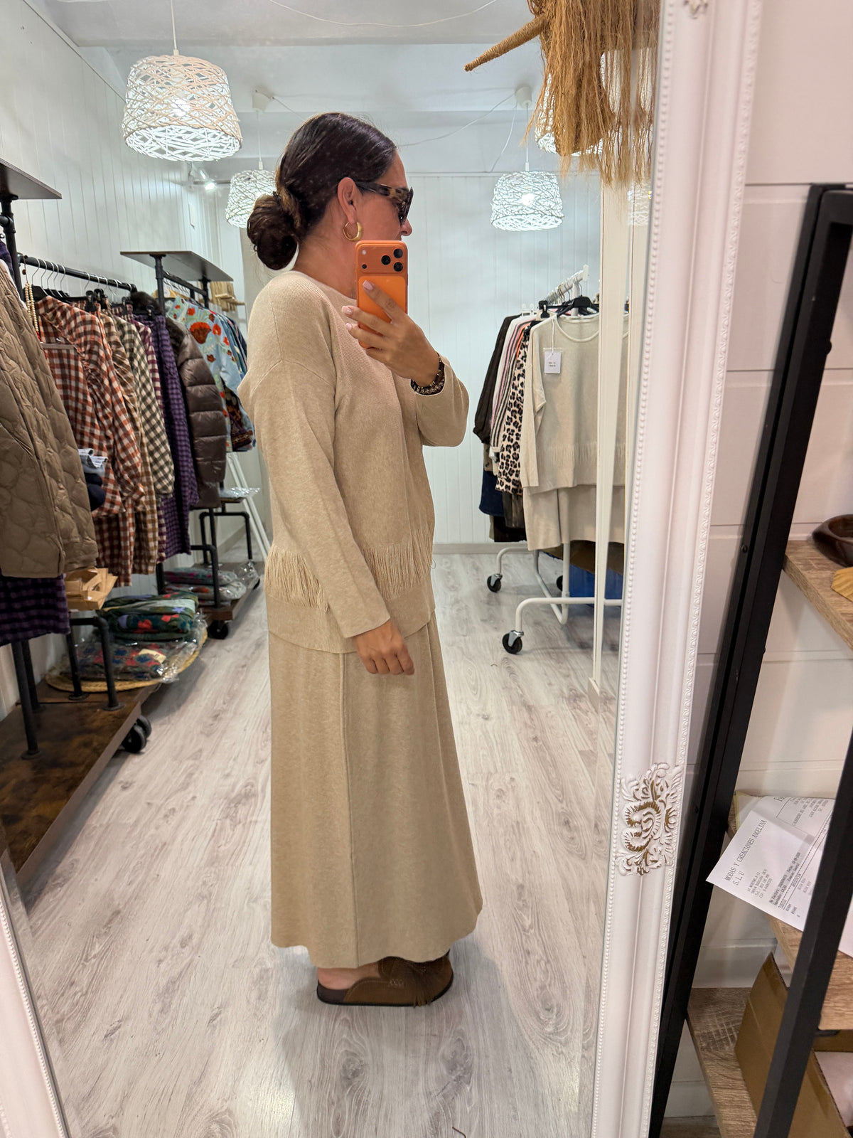 Conjunto Saia tostado