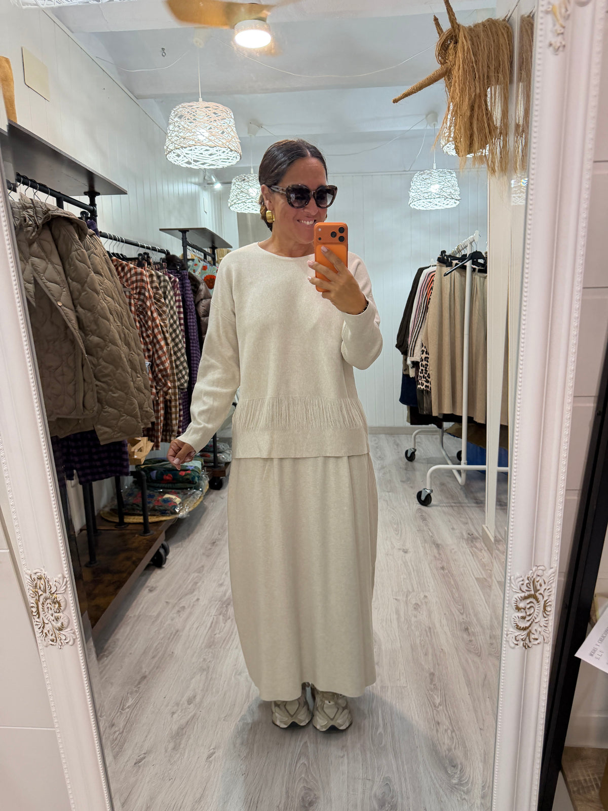 Conjunto Saia Marfil