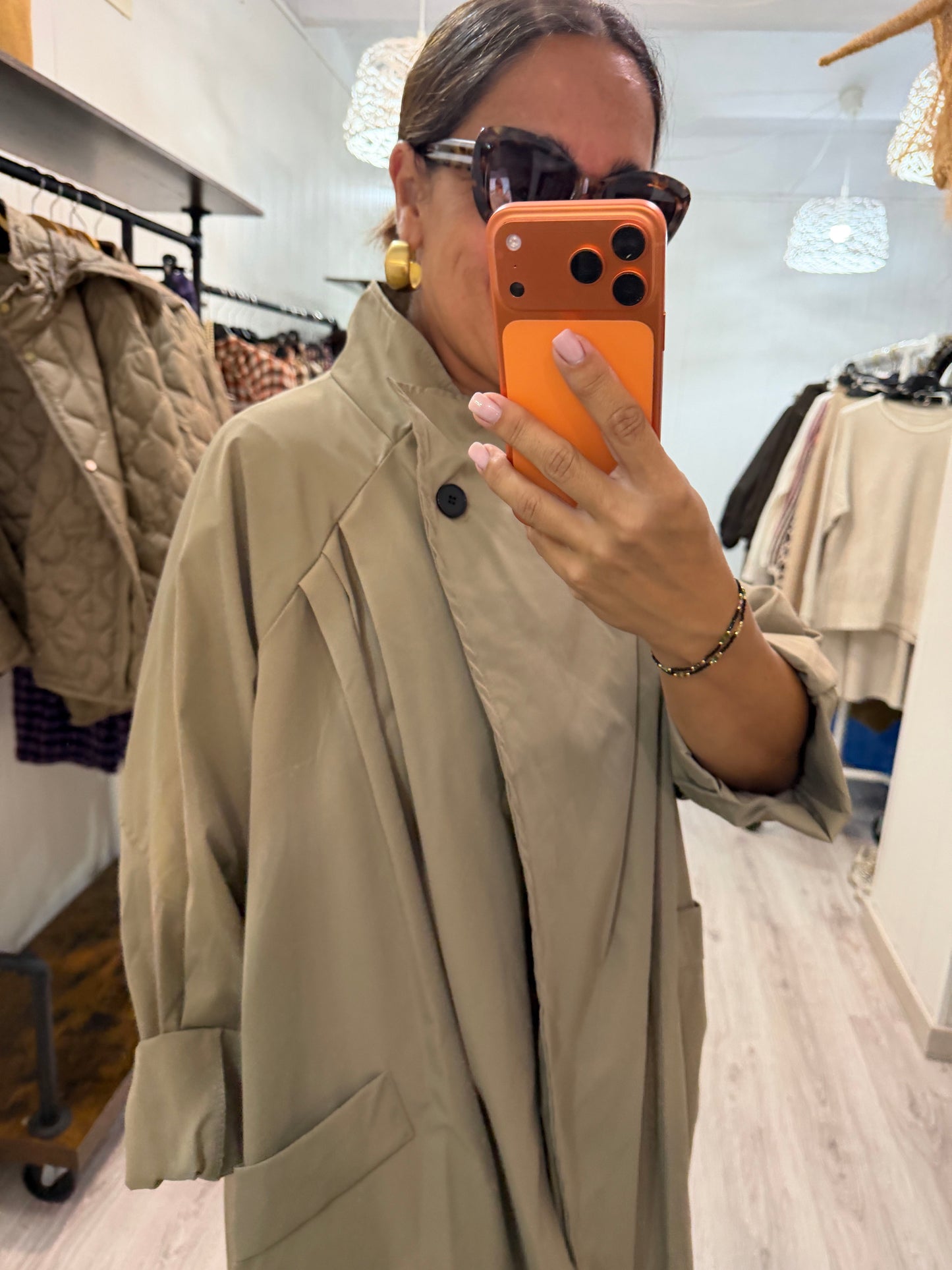 Gabardina Kokoro oversize camel