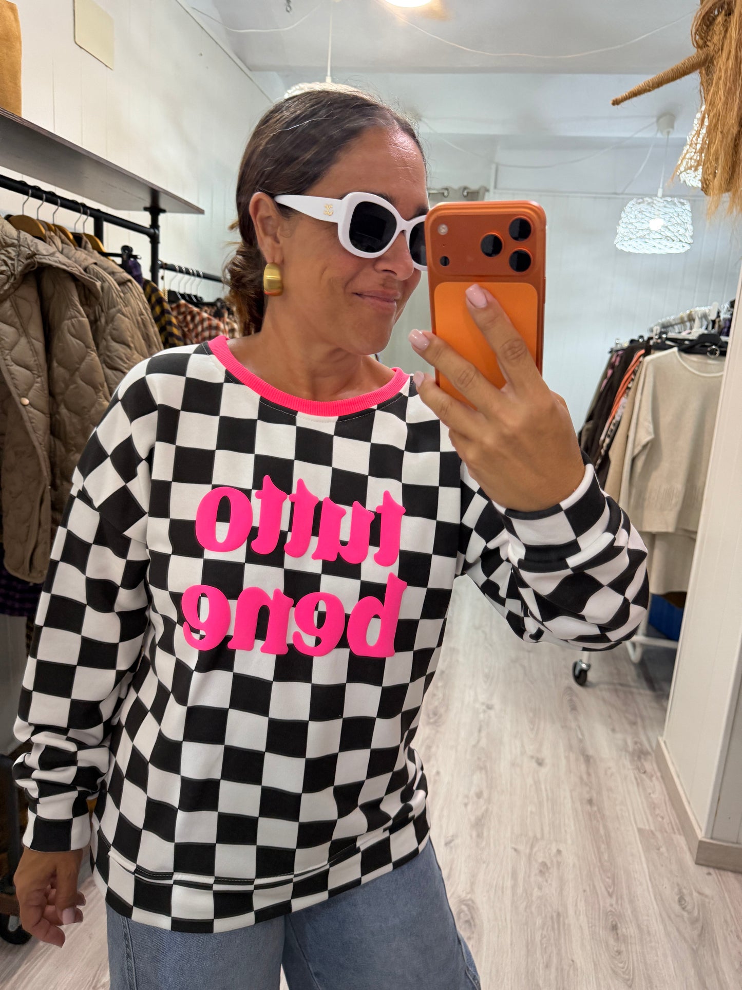 Sudadera Tutto Bene negro y marfil