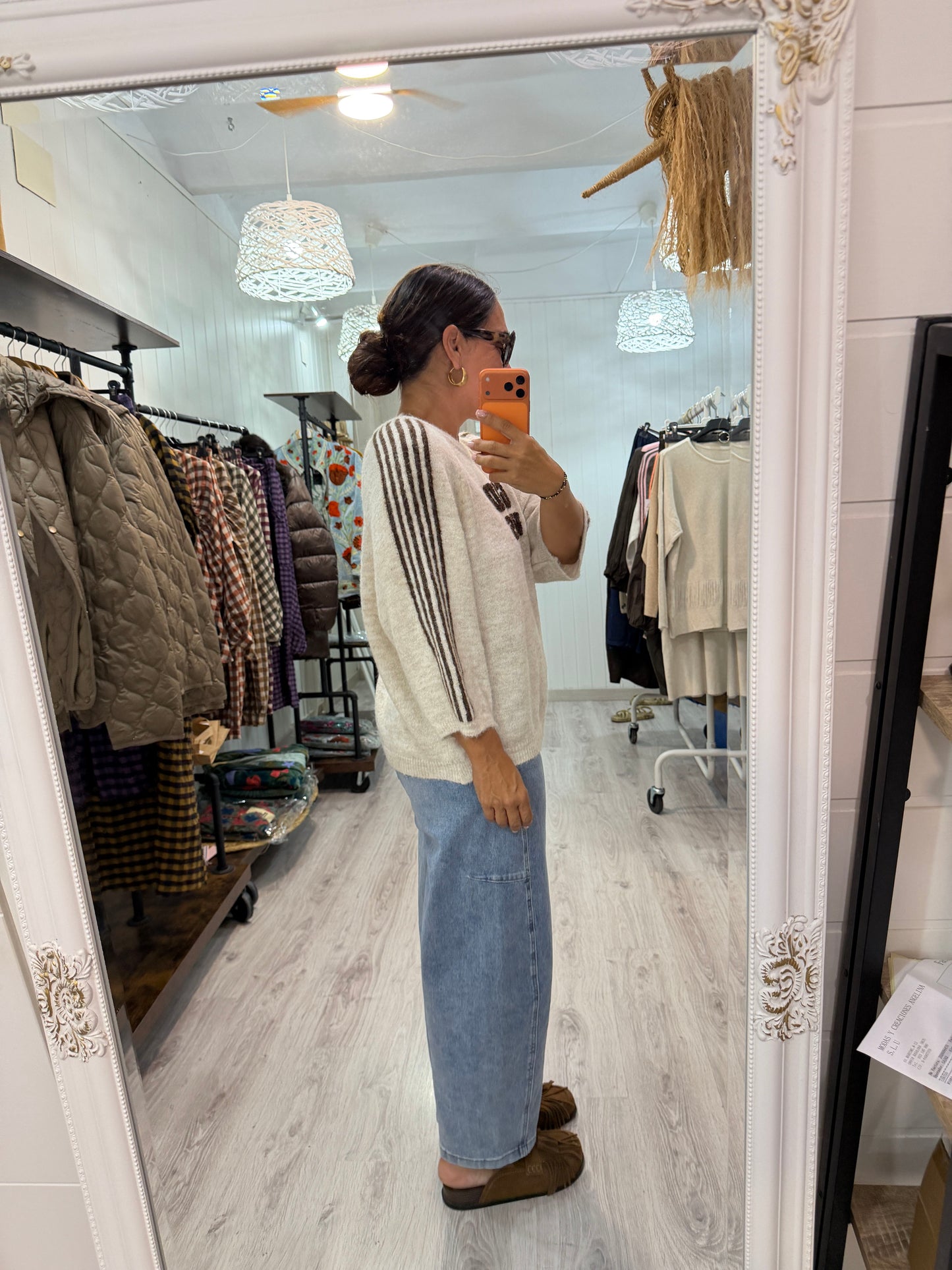 Jersei Good Vibes beige y chocolate