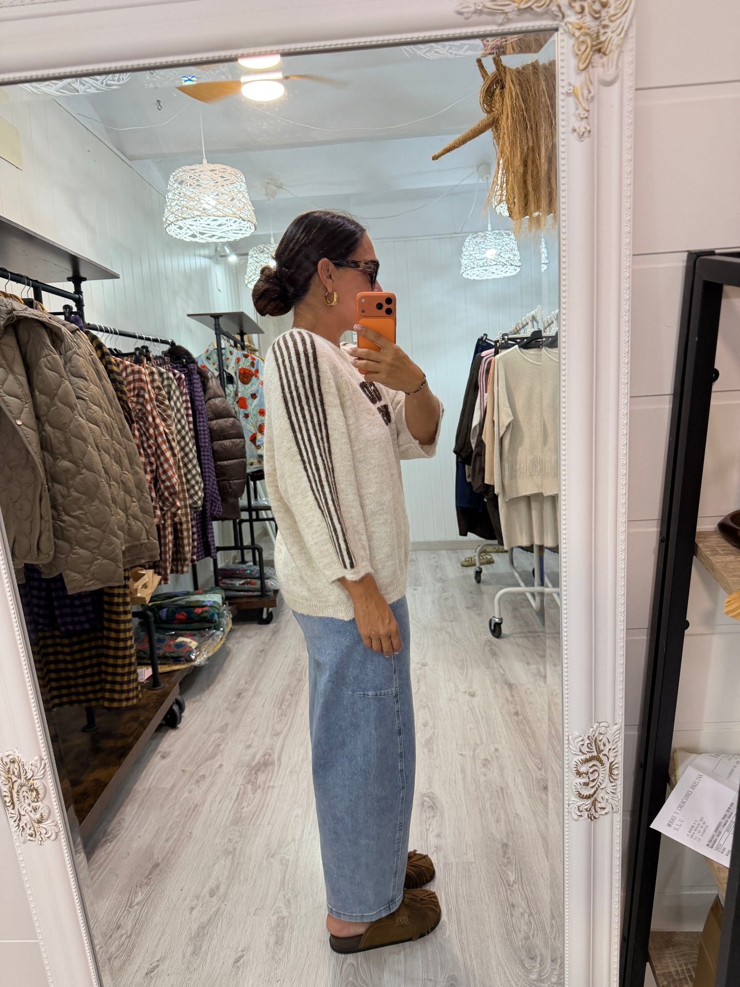 Jersei Good Vibes beige y chocolate