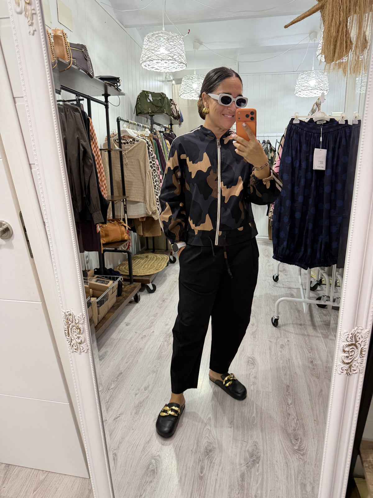 Chaqueta Bomber retro camuflaje negro