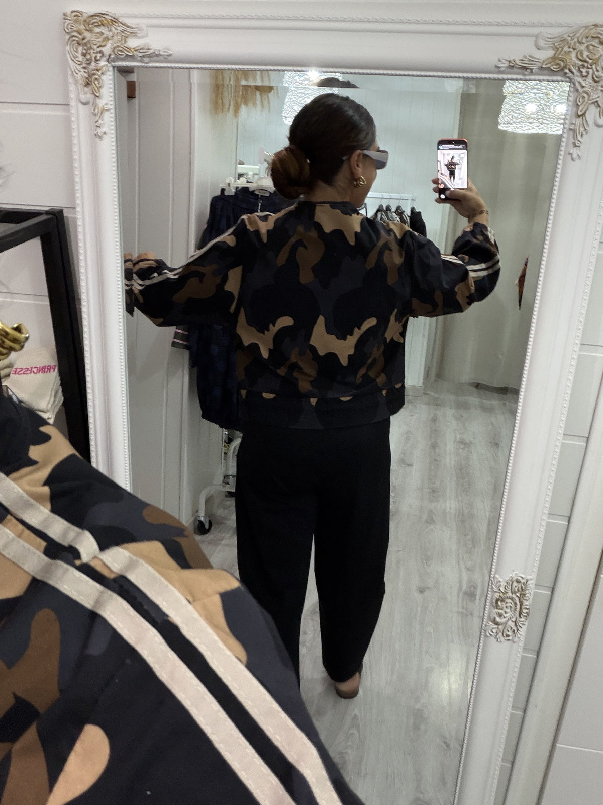 Chaqueta Bomber retro camuflaje negro