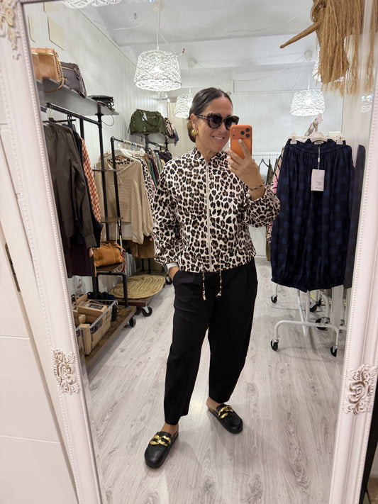 Chaqueta Bomber retro leopardo