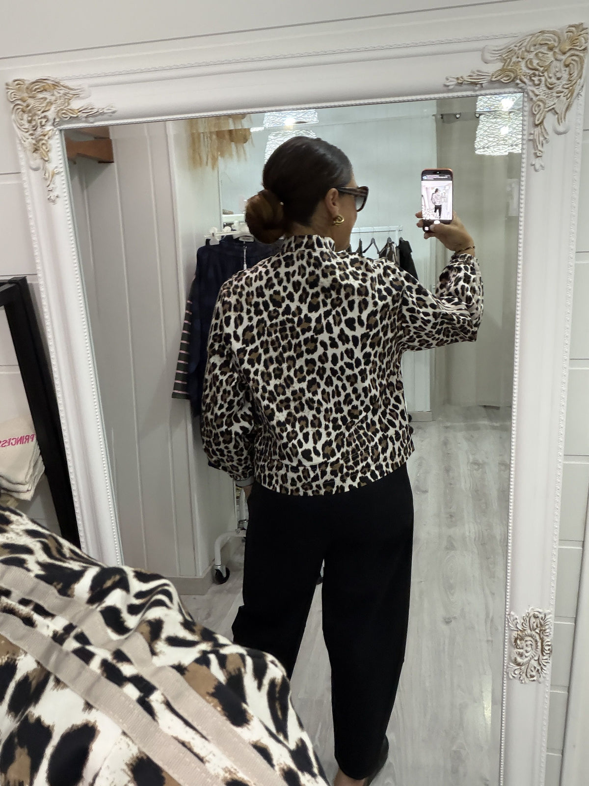 Chaqueta Bomber retro leopardo