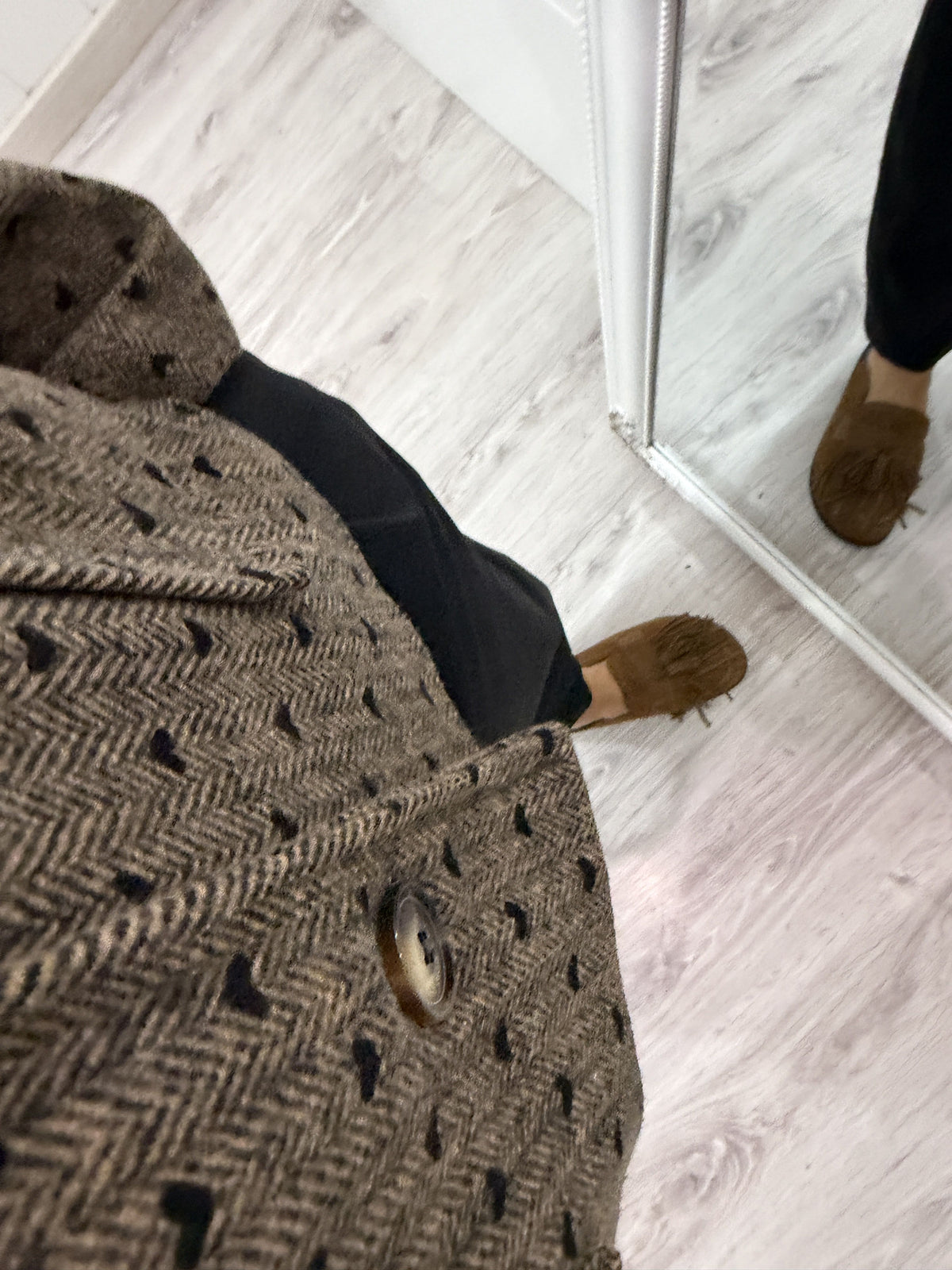 Chaqueta Tweed corazones chocolate