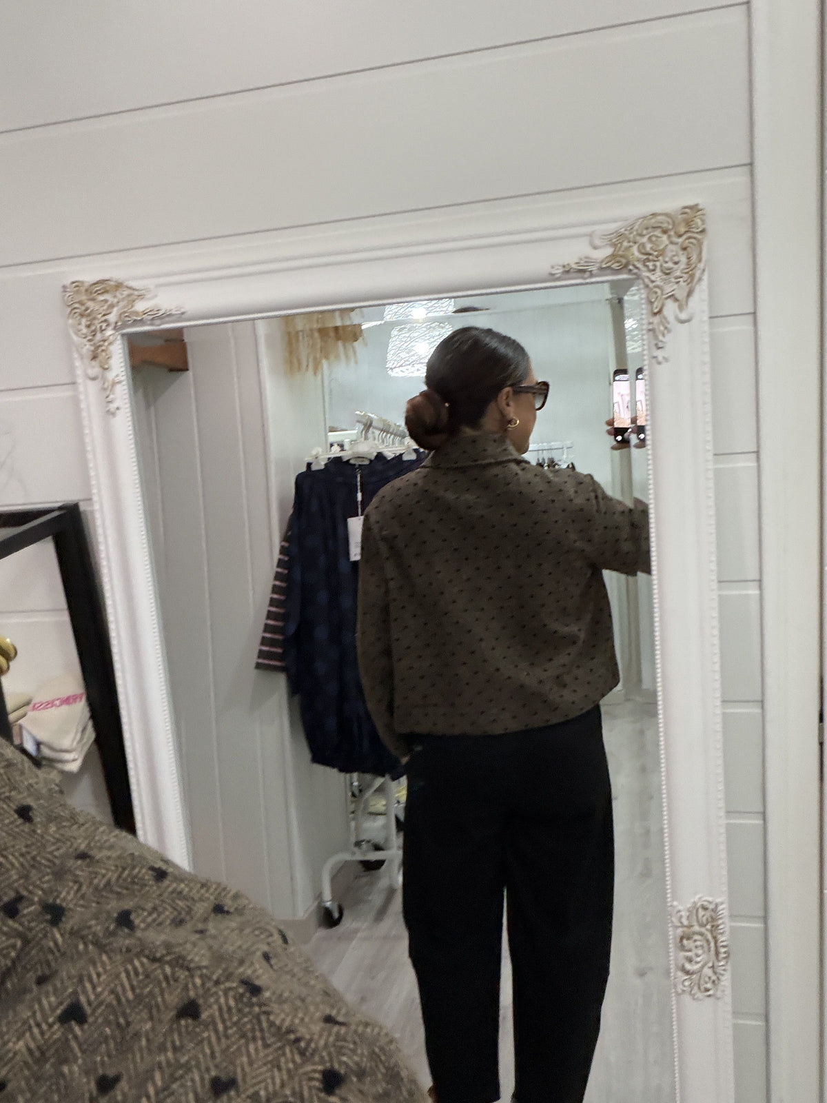 Chaqueta Tweed corazones chocolate
