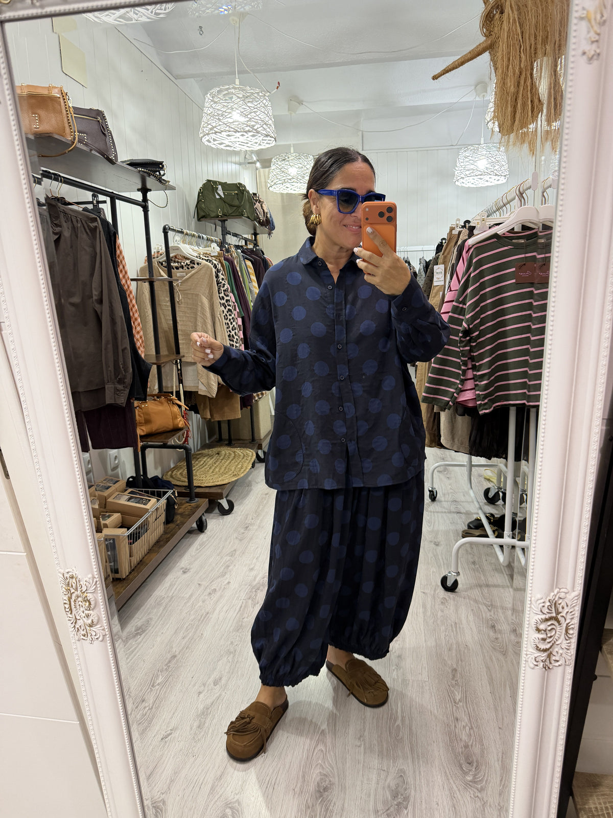 Conjunto Mika topos azul marino