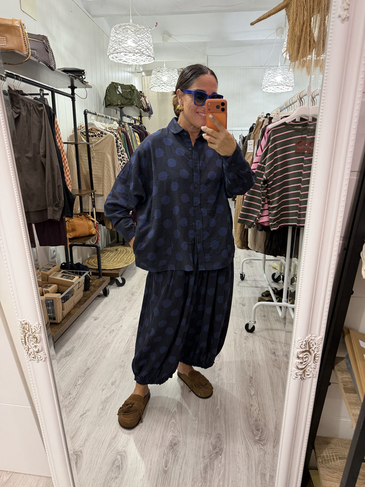 Conjunto Mika topos azul marino