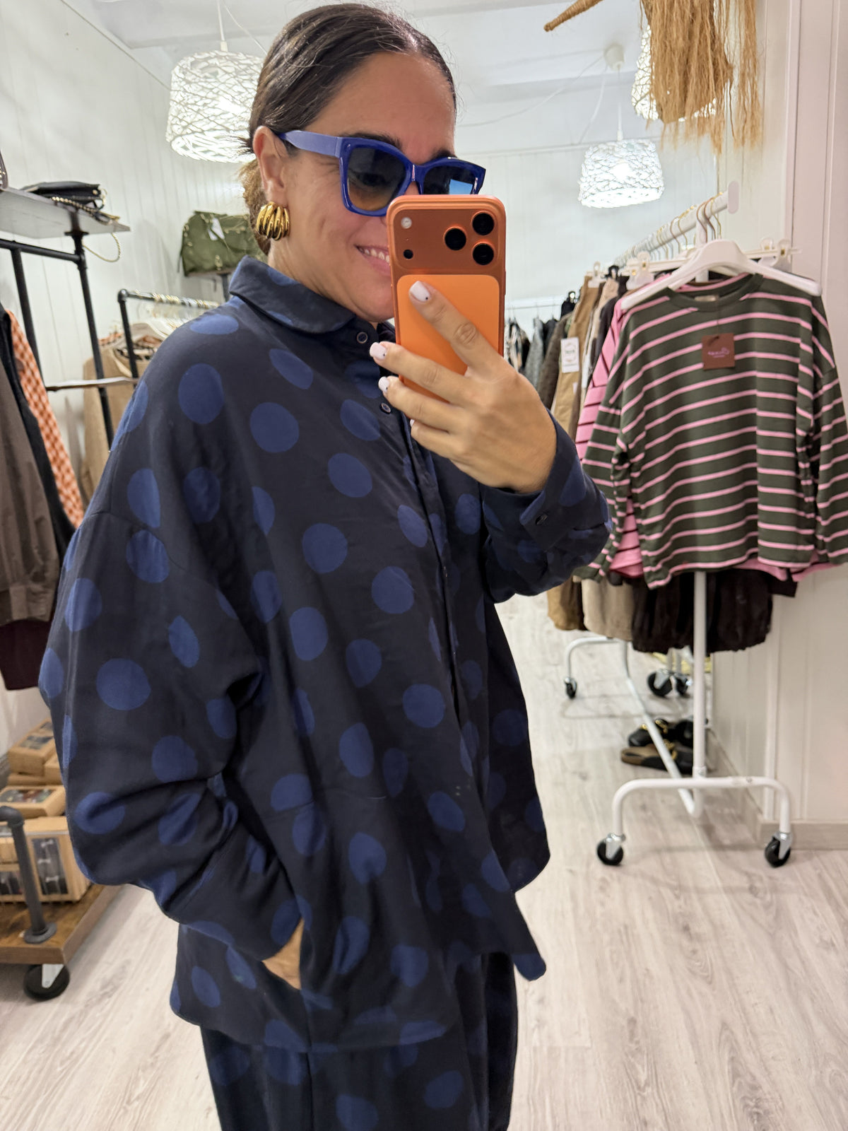 Conjunto Mika topos azul marino