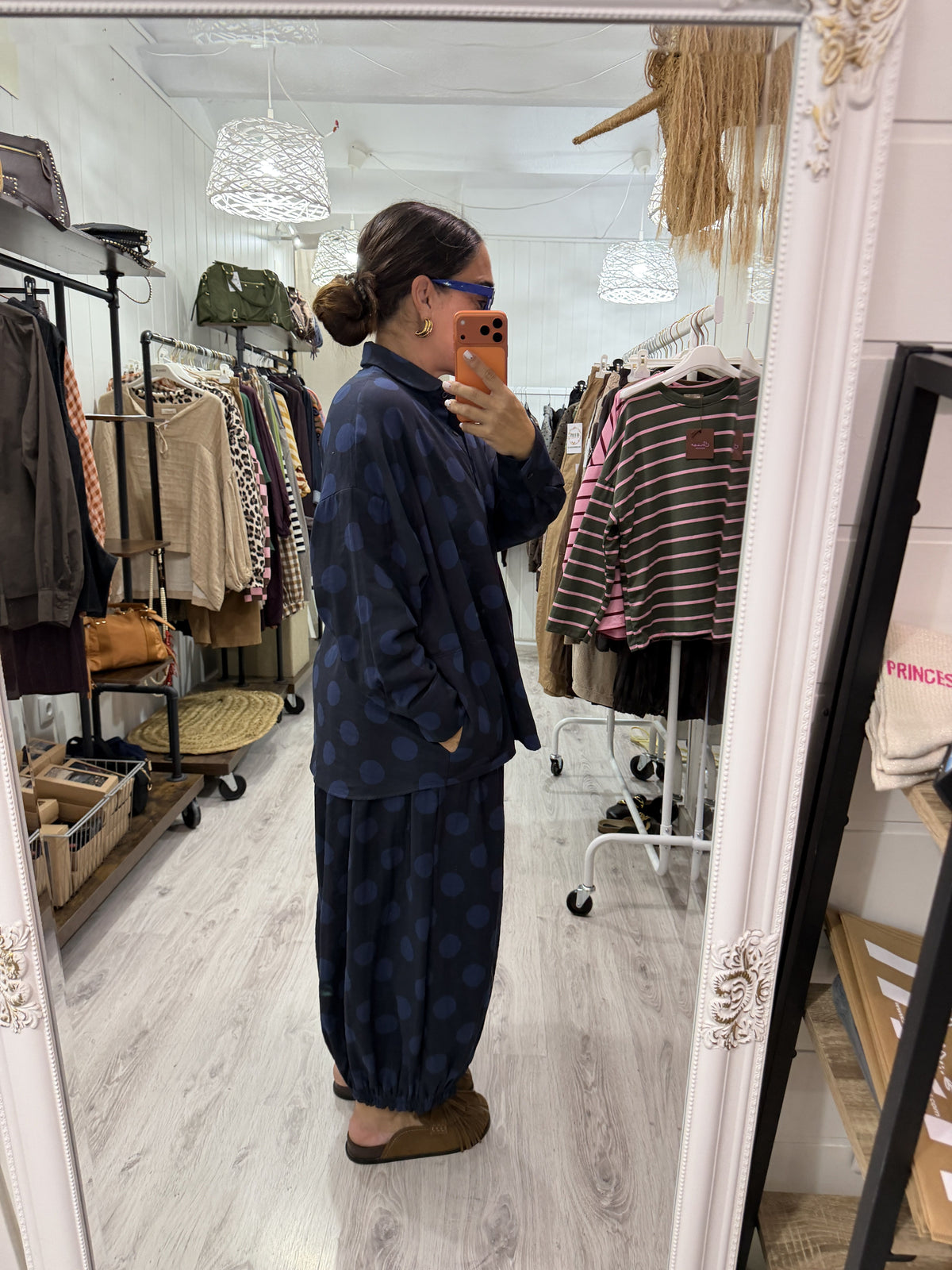Conjunto Mika topos azul marino