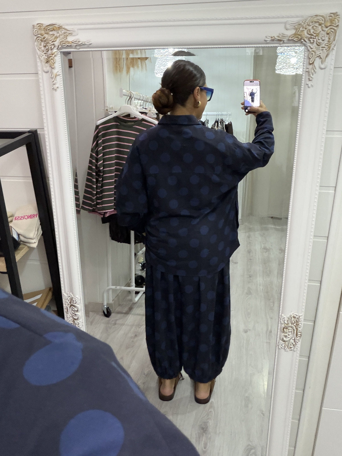 Conjunto Mika topos azul marino