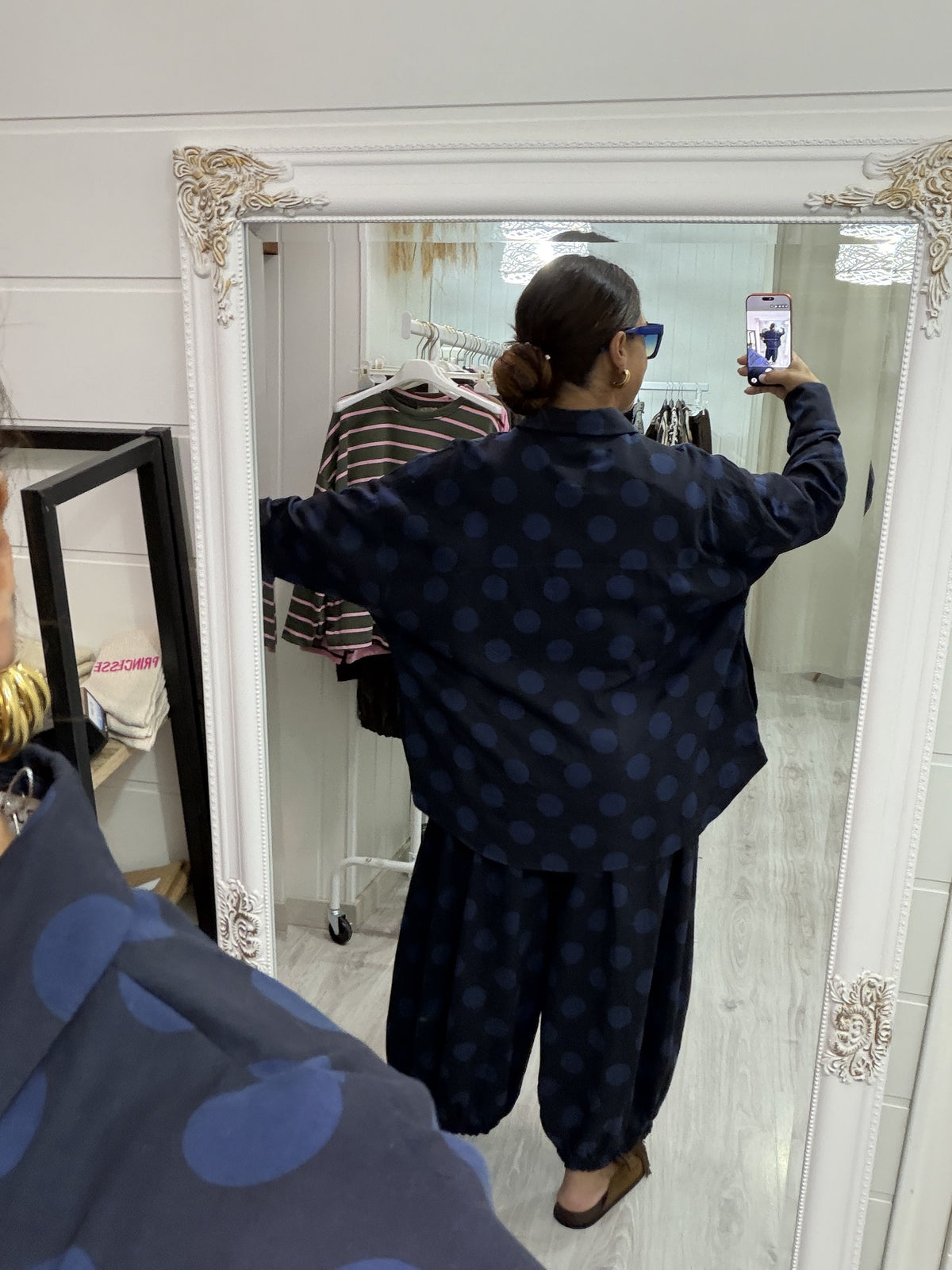 Conjunto Mika topos azul marino