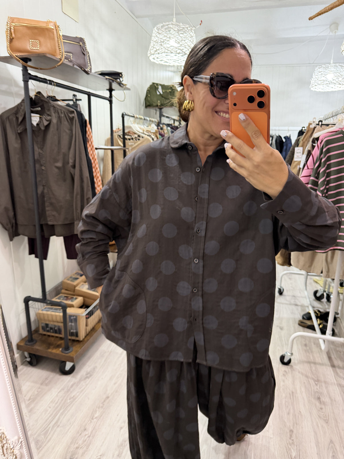 Conjunto Mika topos chocolate y gris