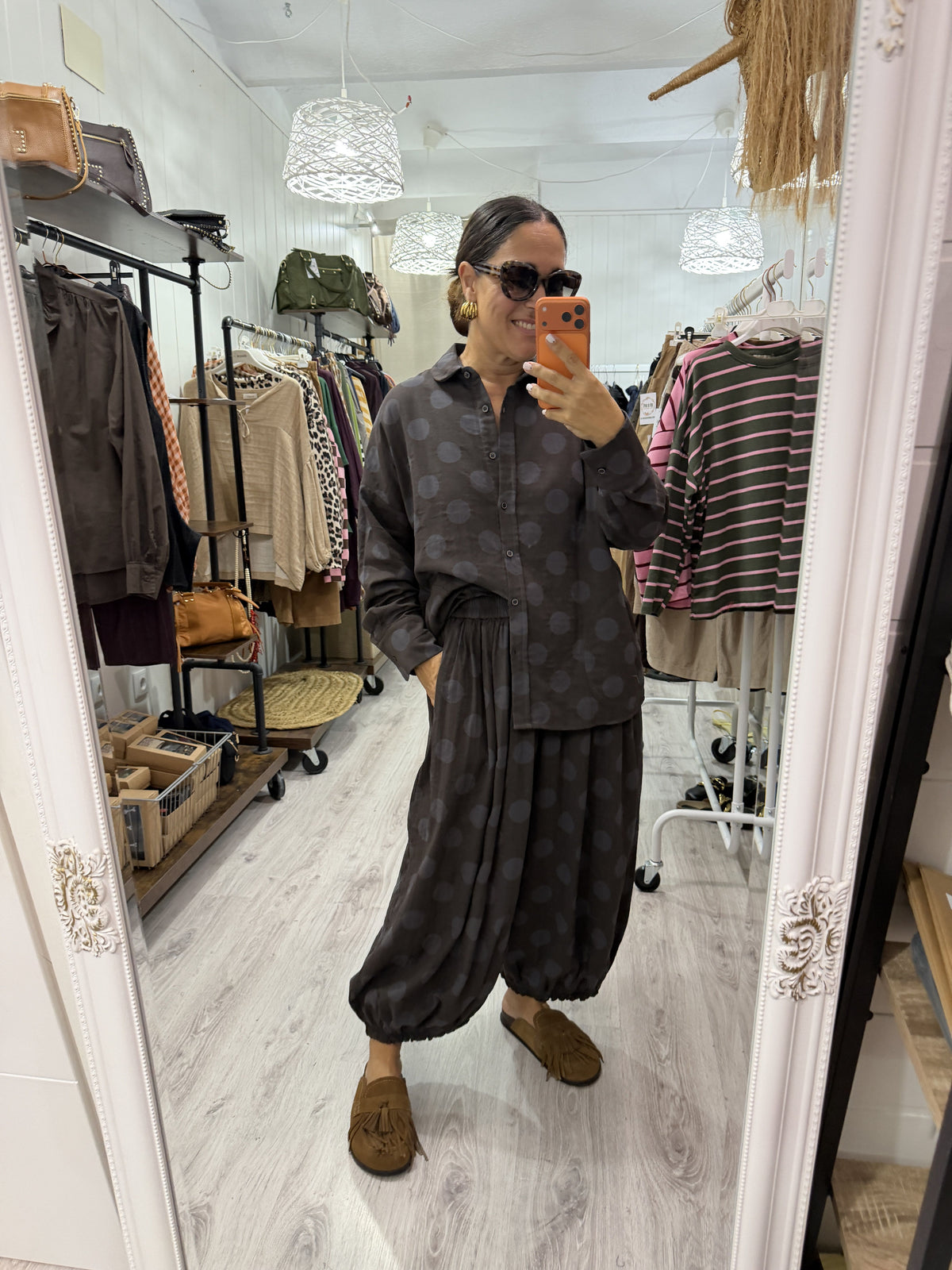 Conjunto Mika topos chocolate y gris