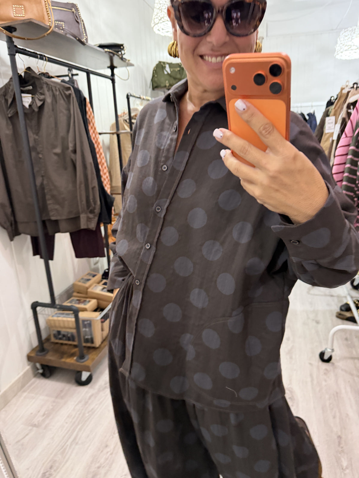 Conjunto Mika topos chocolate y gris