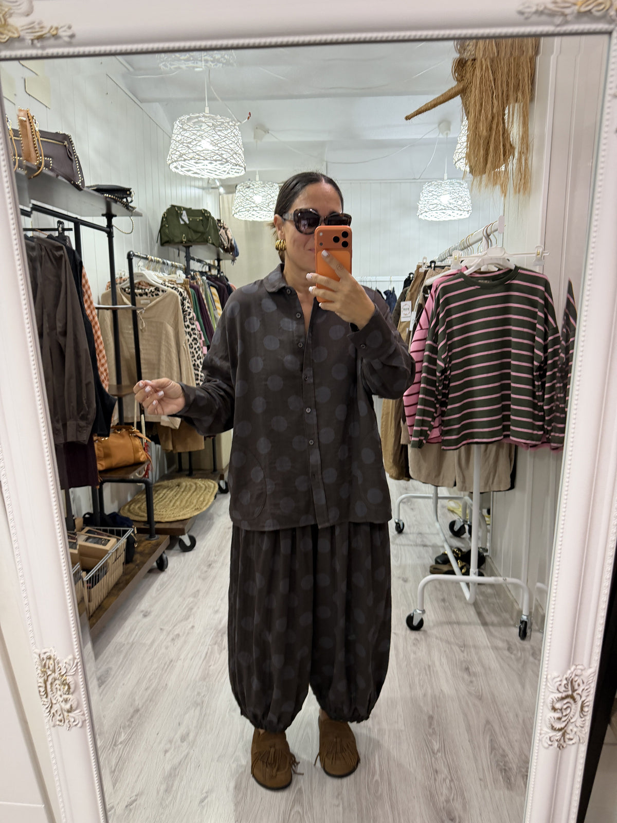 Conjunto Mika topos chocolate y gris