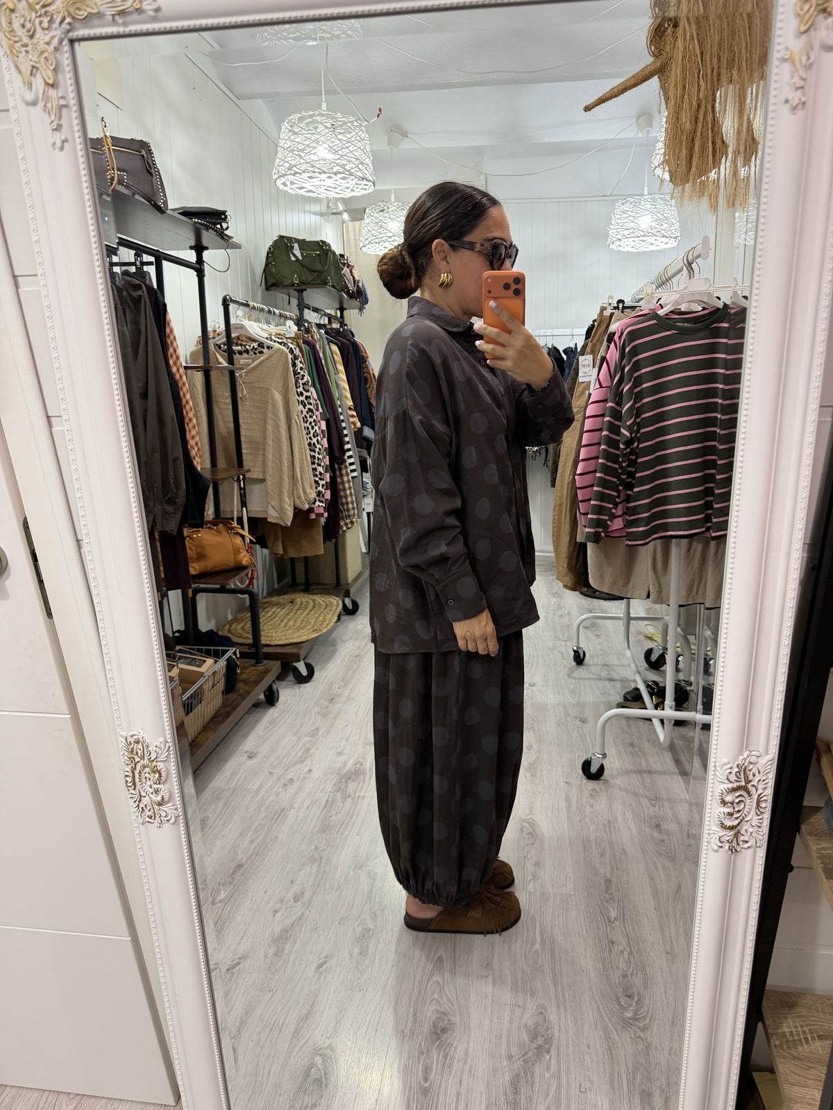 Conjunto Mika topos chocolate y gris