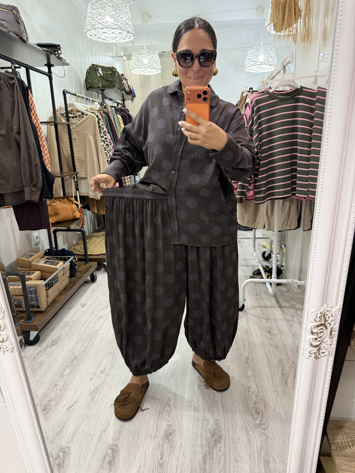 Conjunto Mika topos chocolate y gris