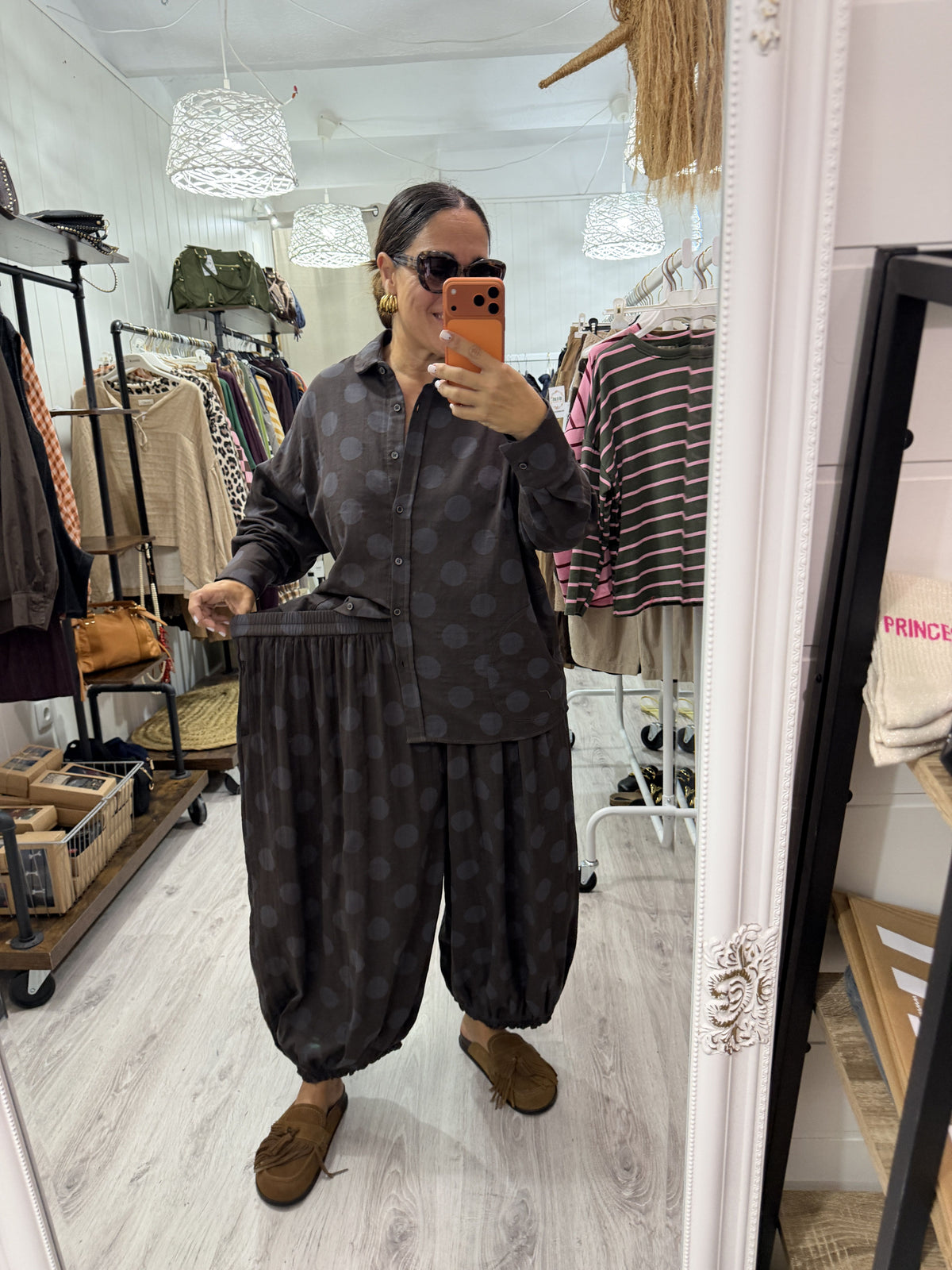 Conjunto Mika topos chocolate y gris