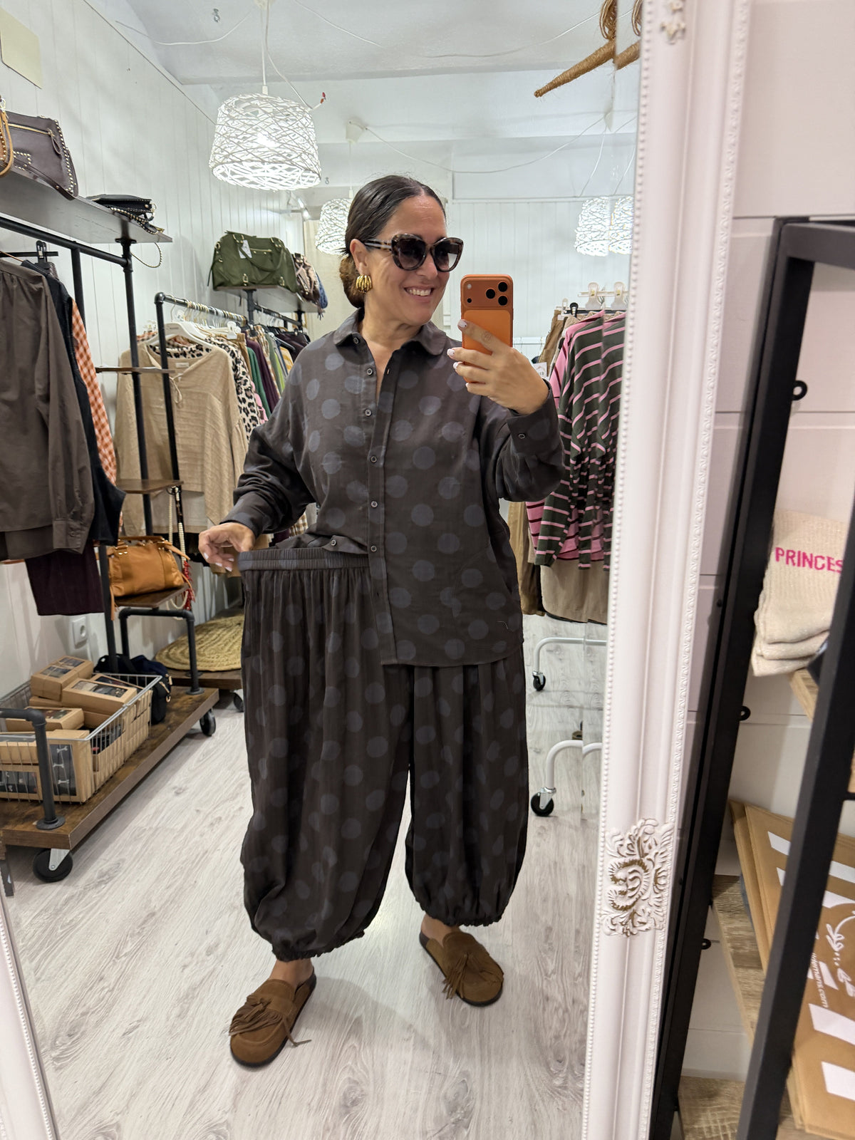 Conjunto Mika topos chocolate y gris