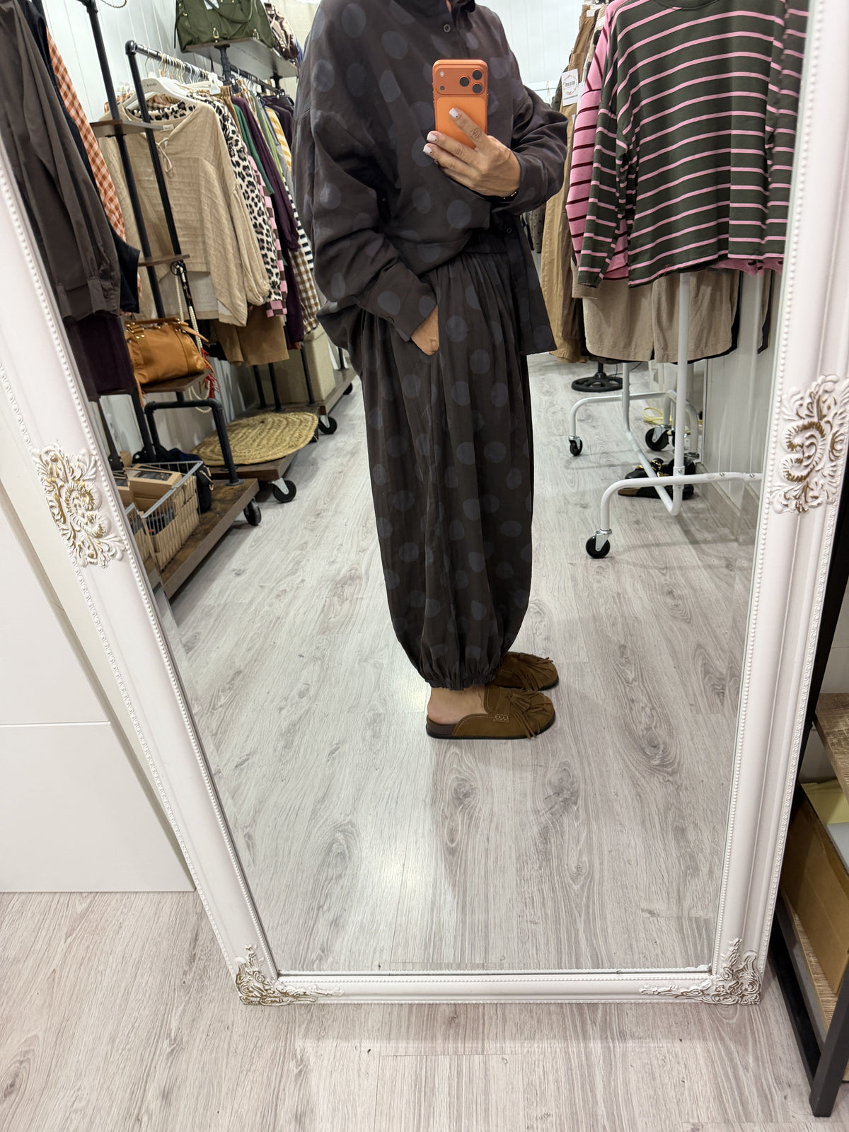 Conjunto Mika topos chocolate y gris