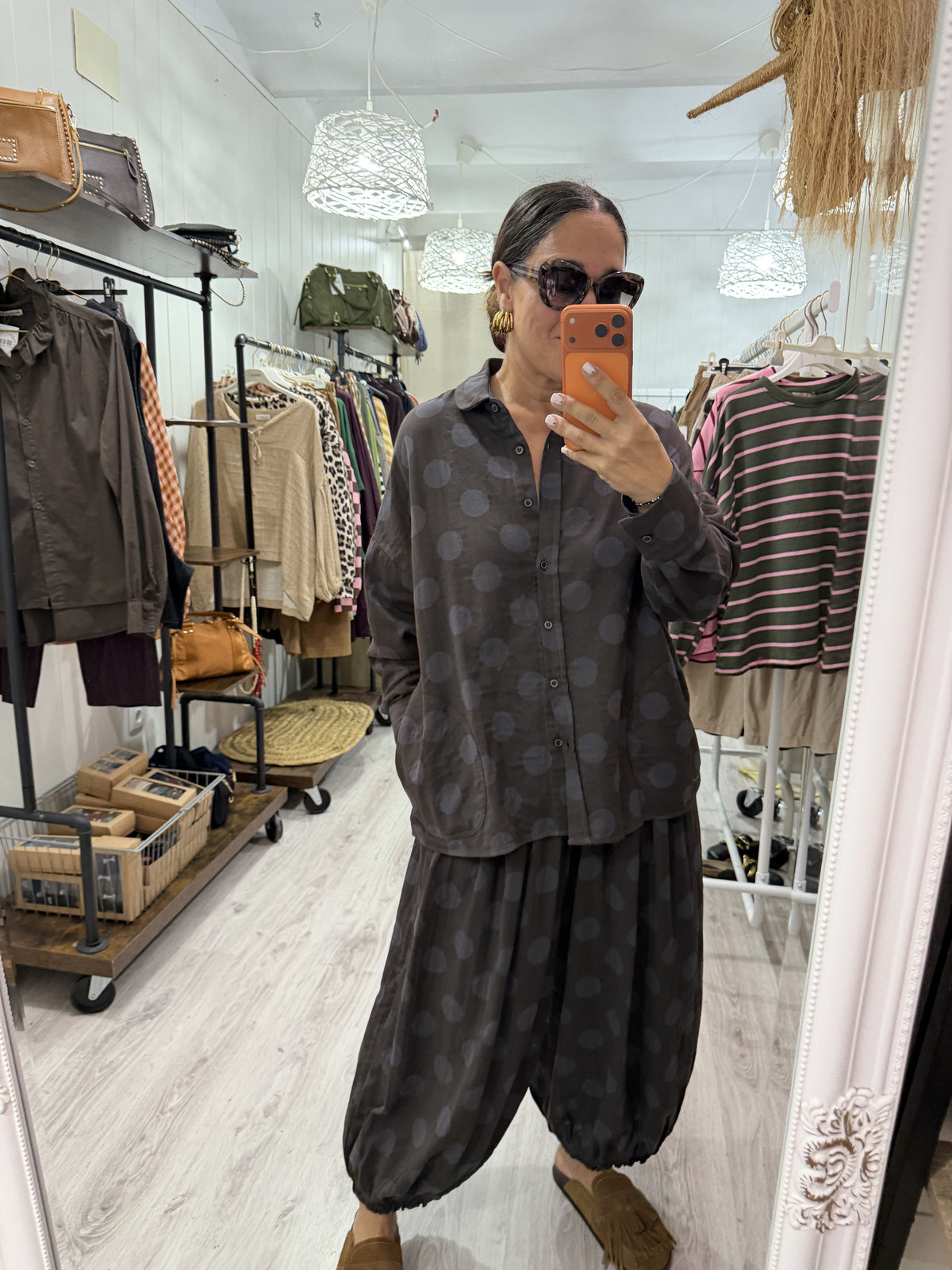 Conjunto Mika topos chocolate y gris