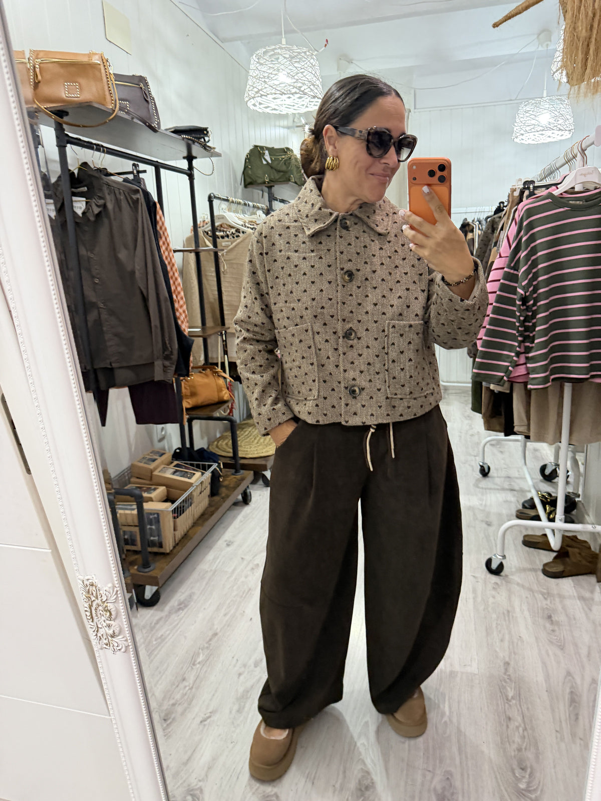 Pantalón Jogger Balloon micropana suave chocolate