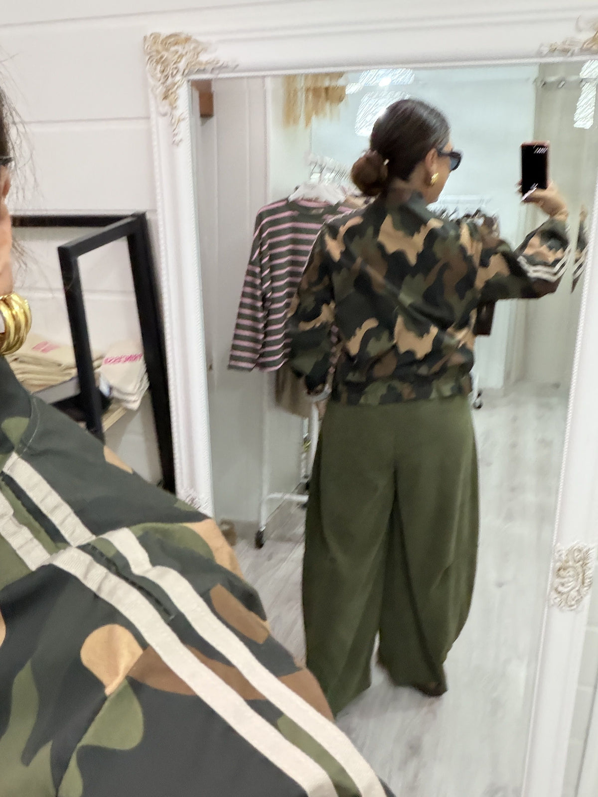 Chaqueta Bomber retro camuflaje kaki