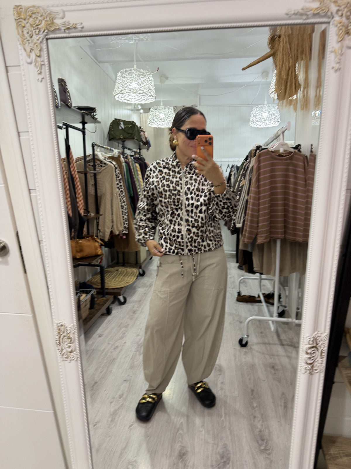 Chaqueta Bomber retro leopardo