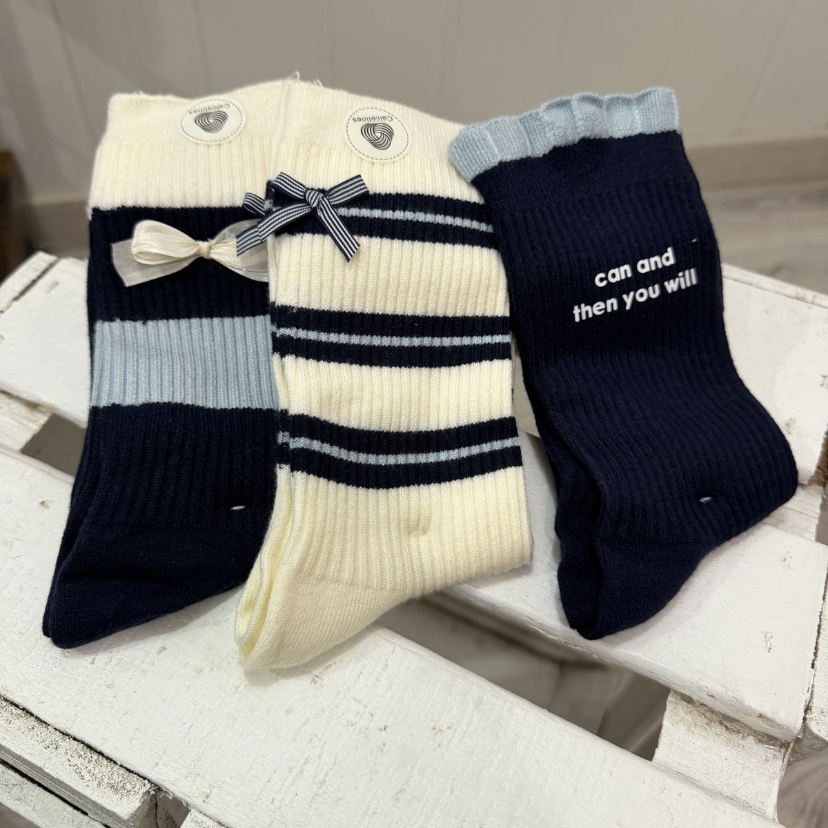 Pack 3 calcetines Lazos azules