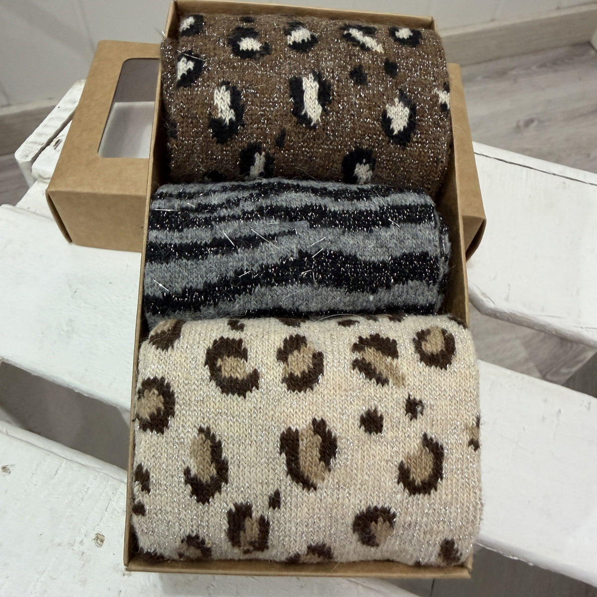 Pack 3 calcetines animal print brilli