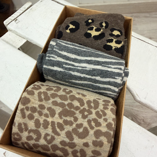 Pack 3 calcetines animal print algodón 1