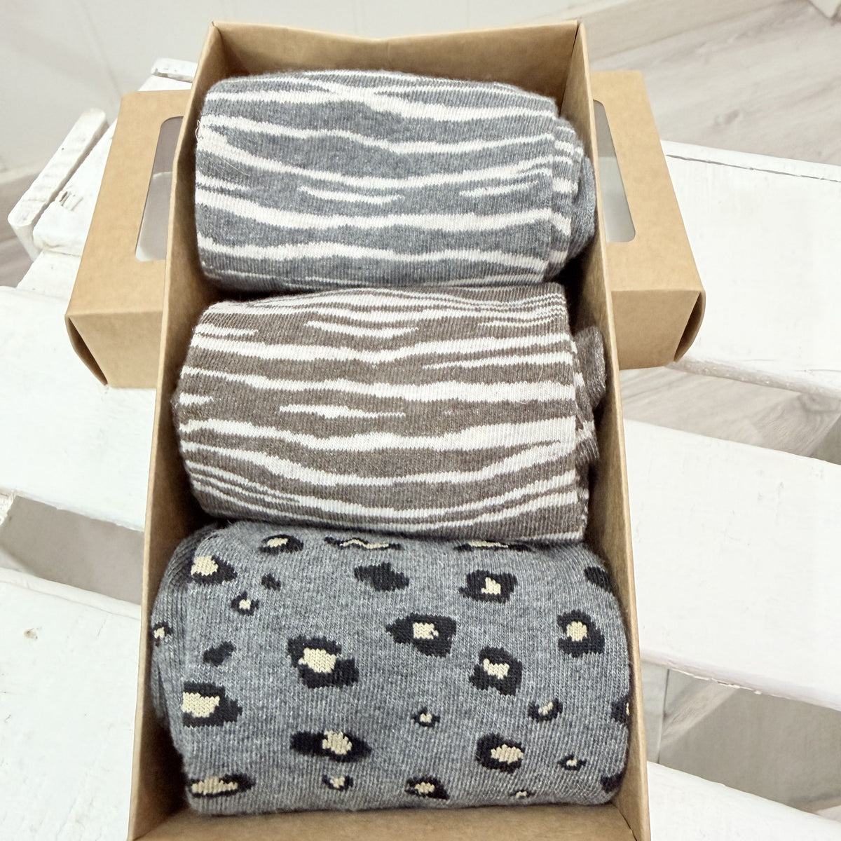 Pack 3 calcetines animal print algodón 2