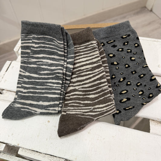Pack 3 calcetines animal print algodón 2