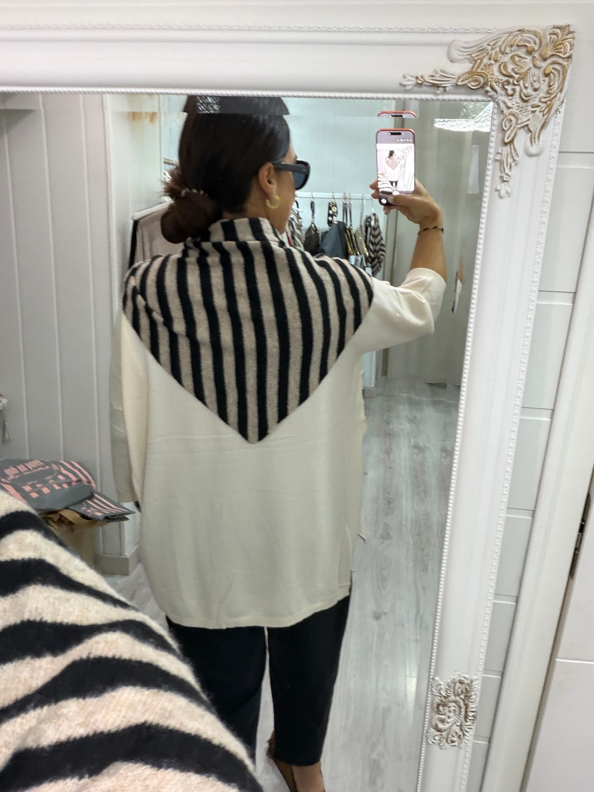 Bandana Biarritz punto suave negro y taupe