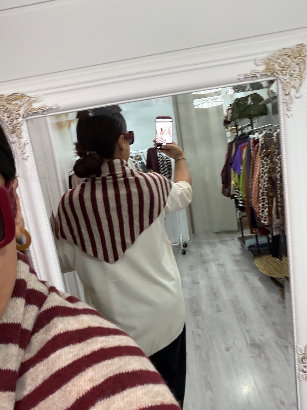 Bandana Biarritz punto suave burdeos y beige