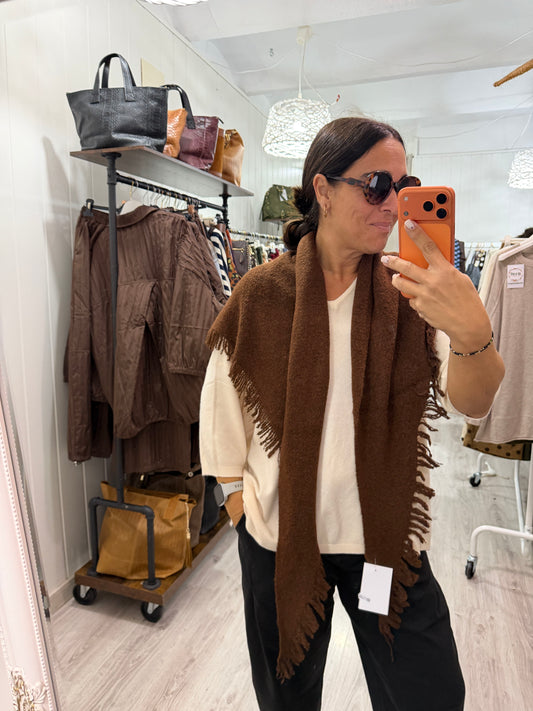 Bandana Alaska punto suave fleco caramelo