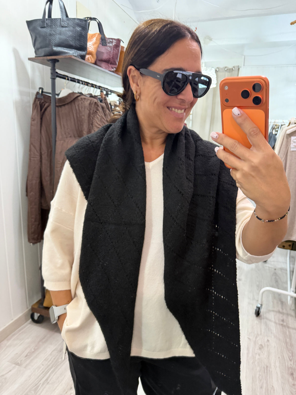 Bandana Lisboa calada punto suave negro