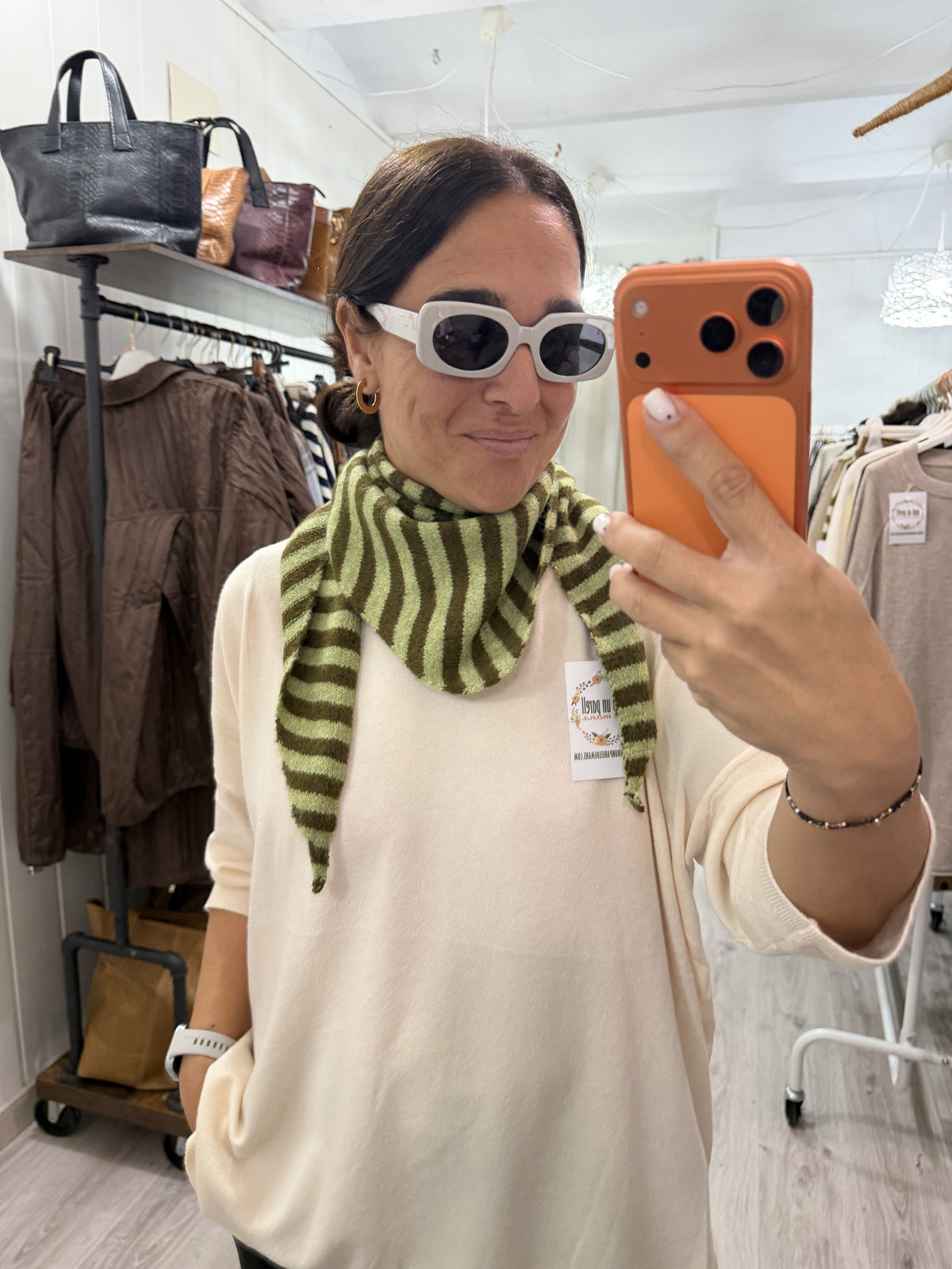 Bandana Donosti punto suave pistacho y kaki
