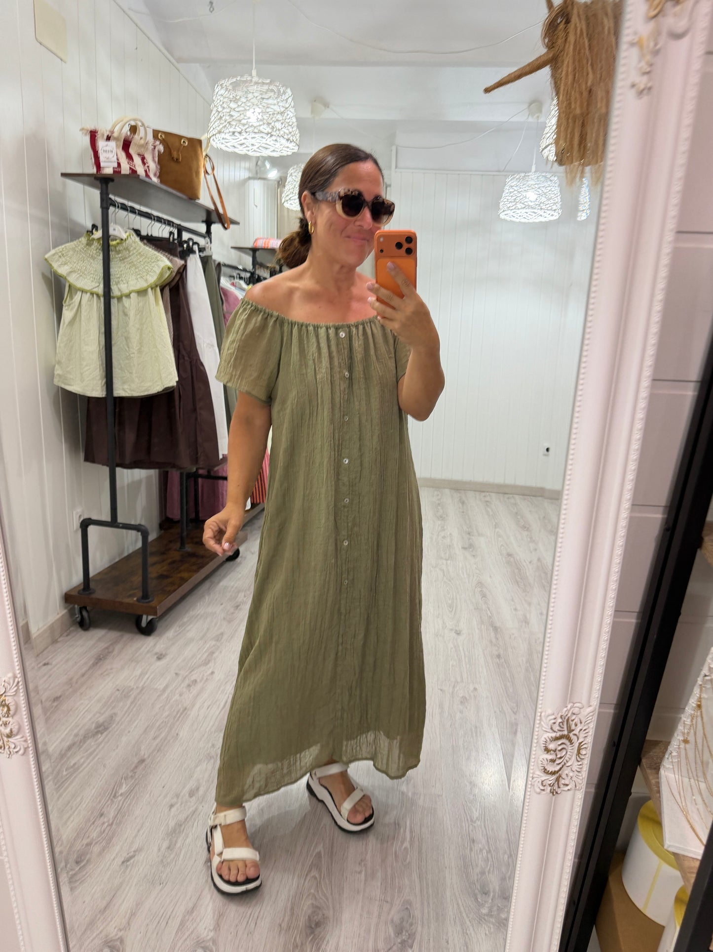 Vestido Natura kaki