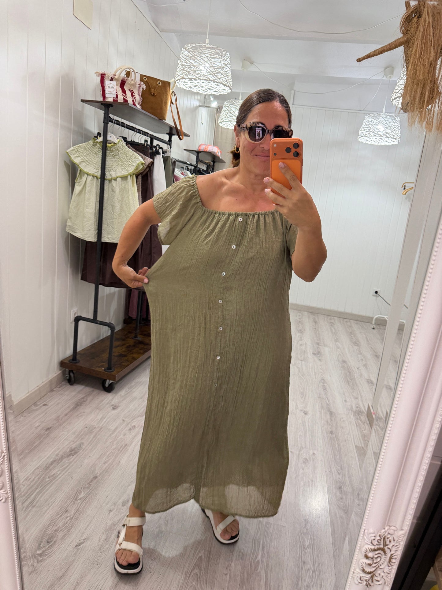 Vestido Natura kaki