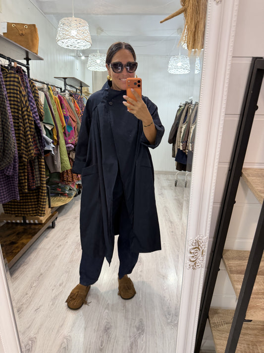 Gabardina Kokoro oversize marino