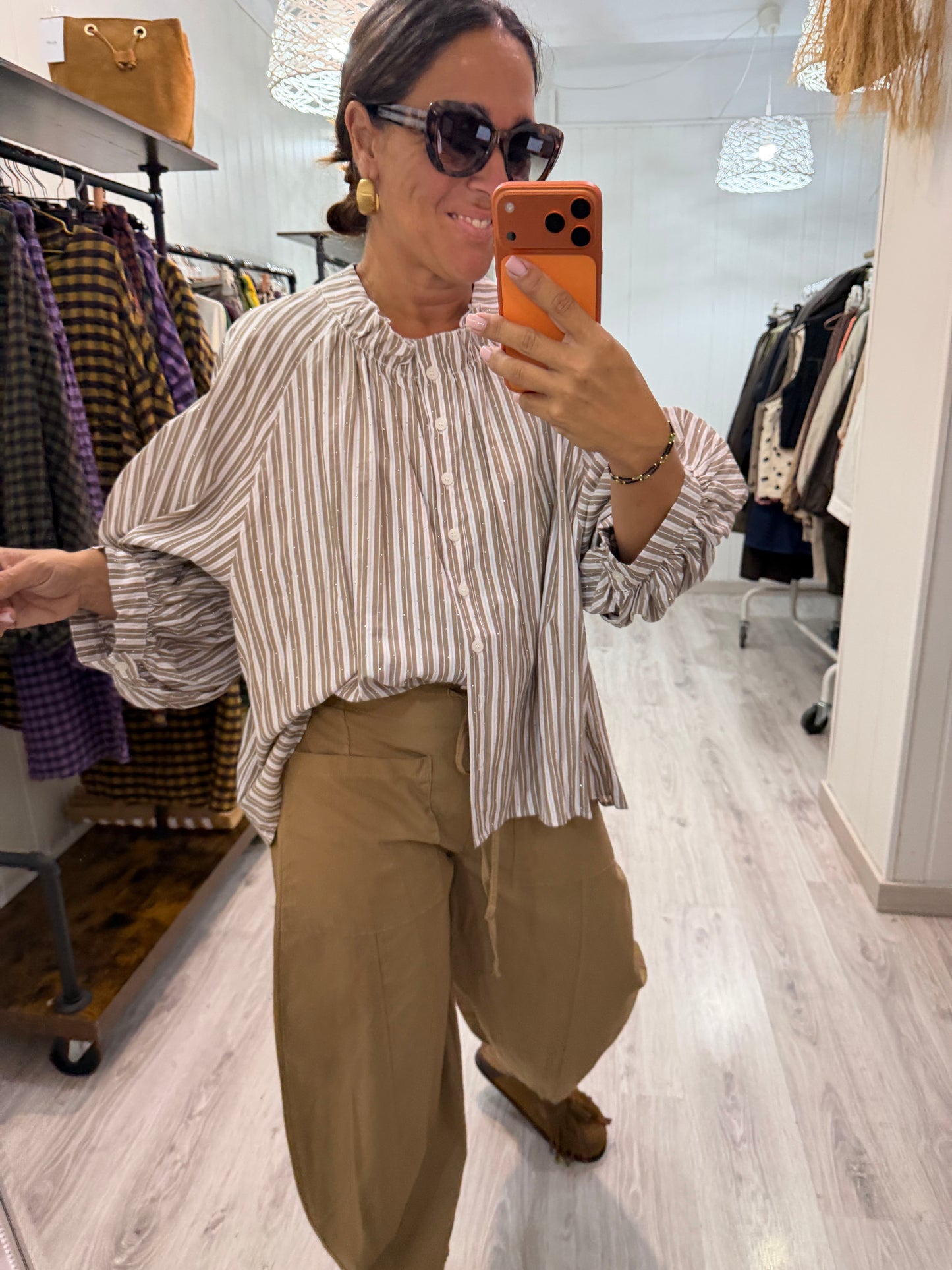 Pantalón Barrel camel