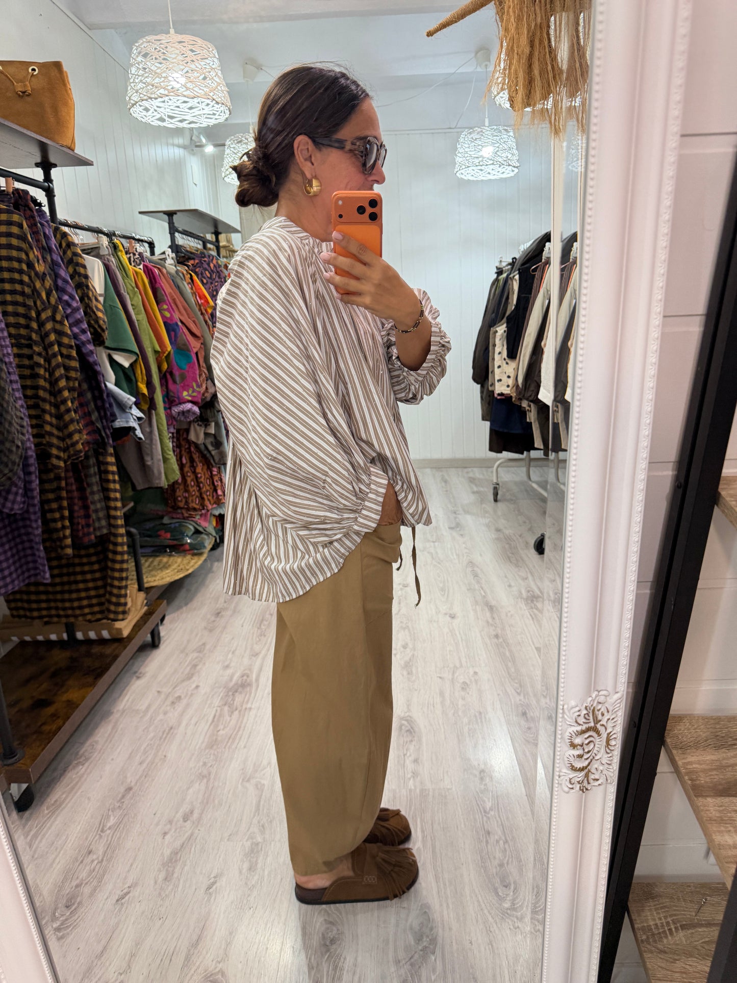 Pantalón Barrel camel