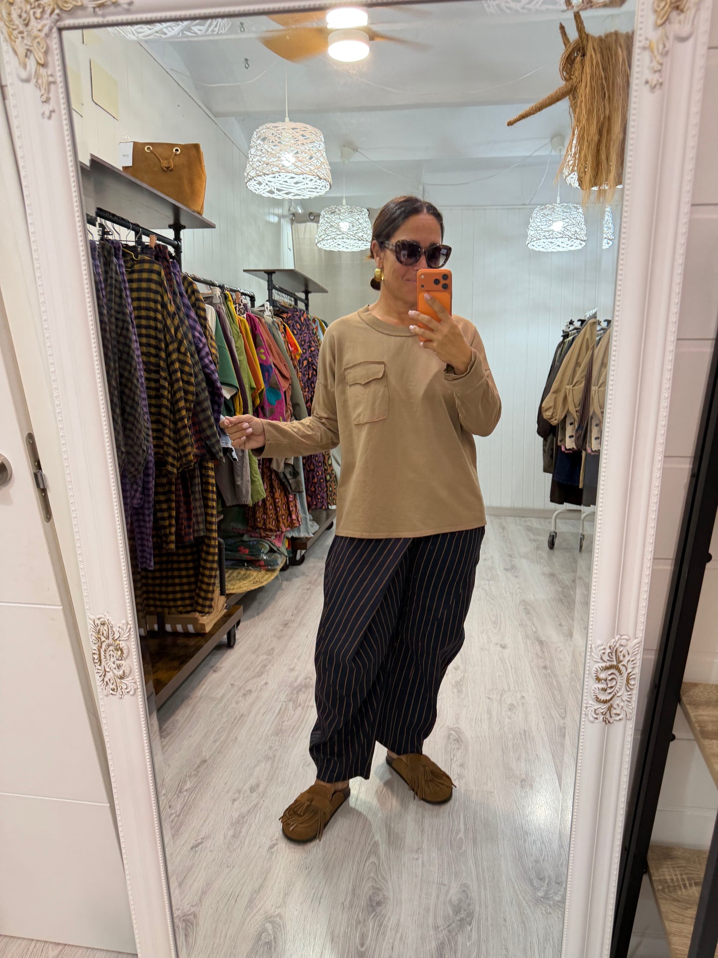 Sudadera Pocket camel
