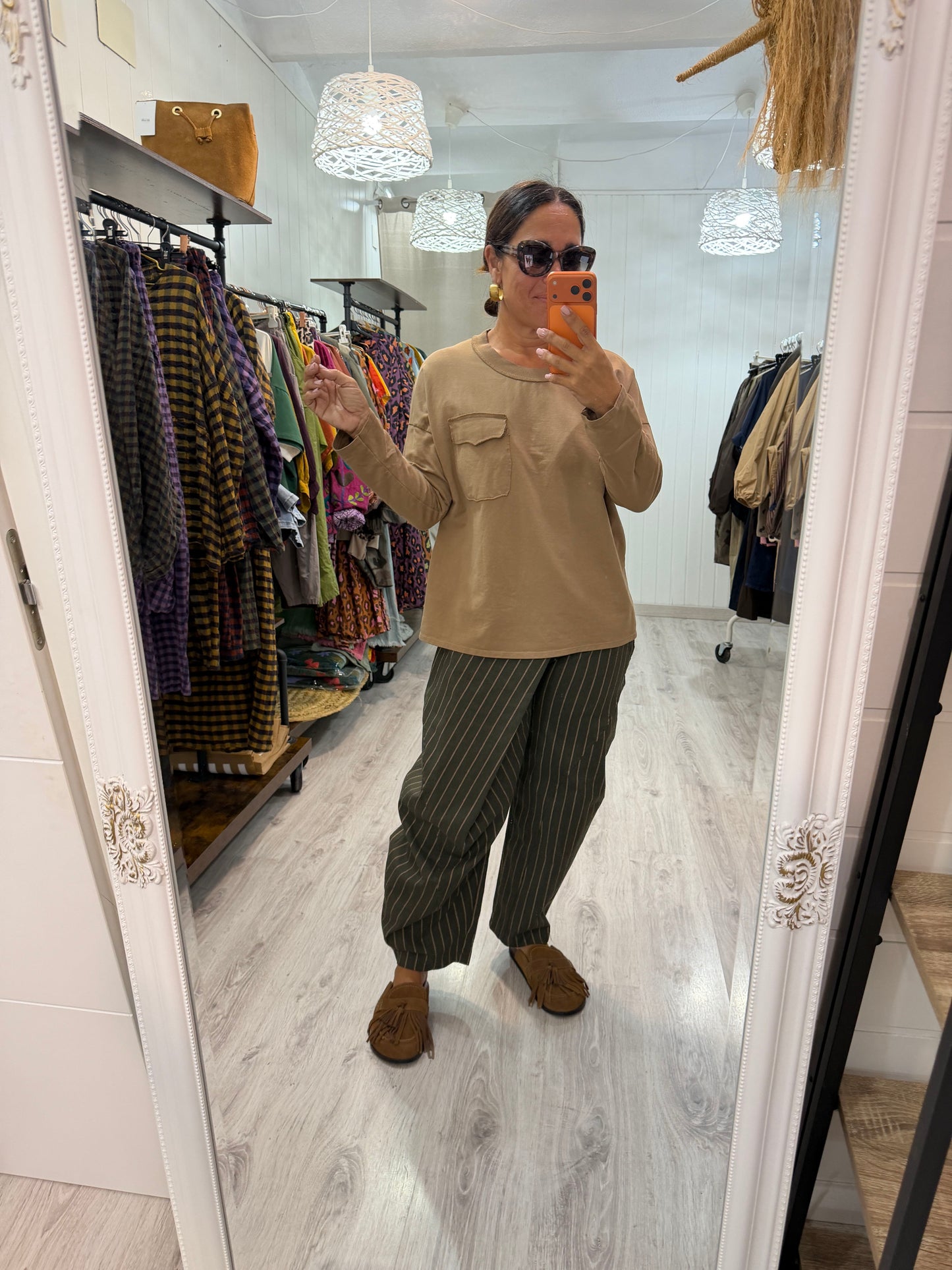 Sudadera Pocket camel