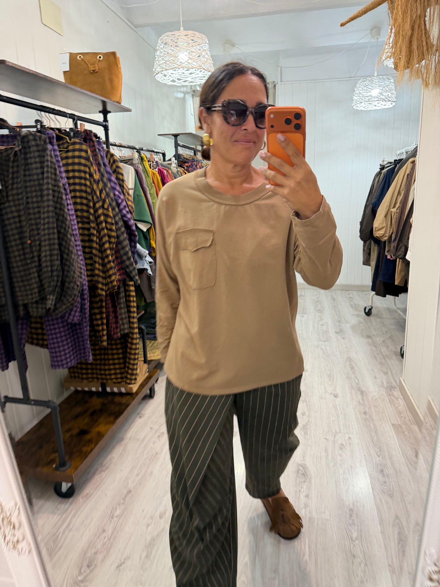 Sudadera Pocket camel