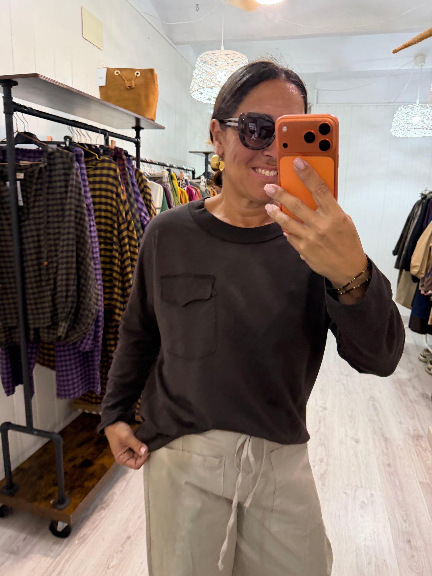 Sudadera Pocket chocolate